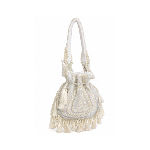Ivory Bloom with Tassels Potli