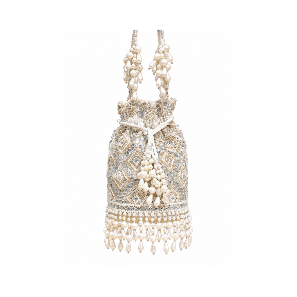 Crystal Cascade Potli (Beige)