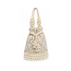 Ivory Mirror Work Pearl Potli