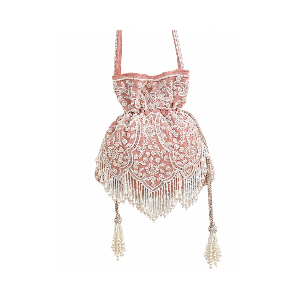 Inaya Beaded Potli (Baby Pink)