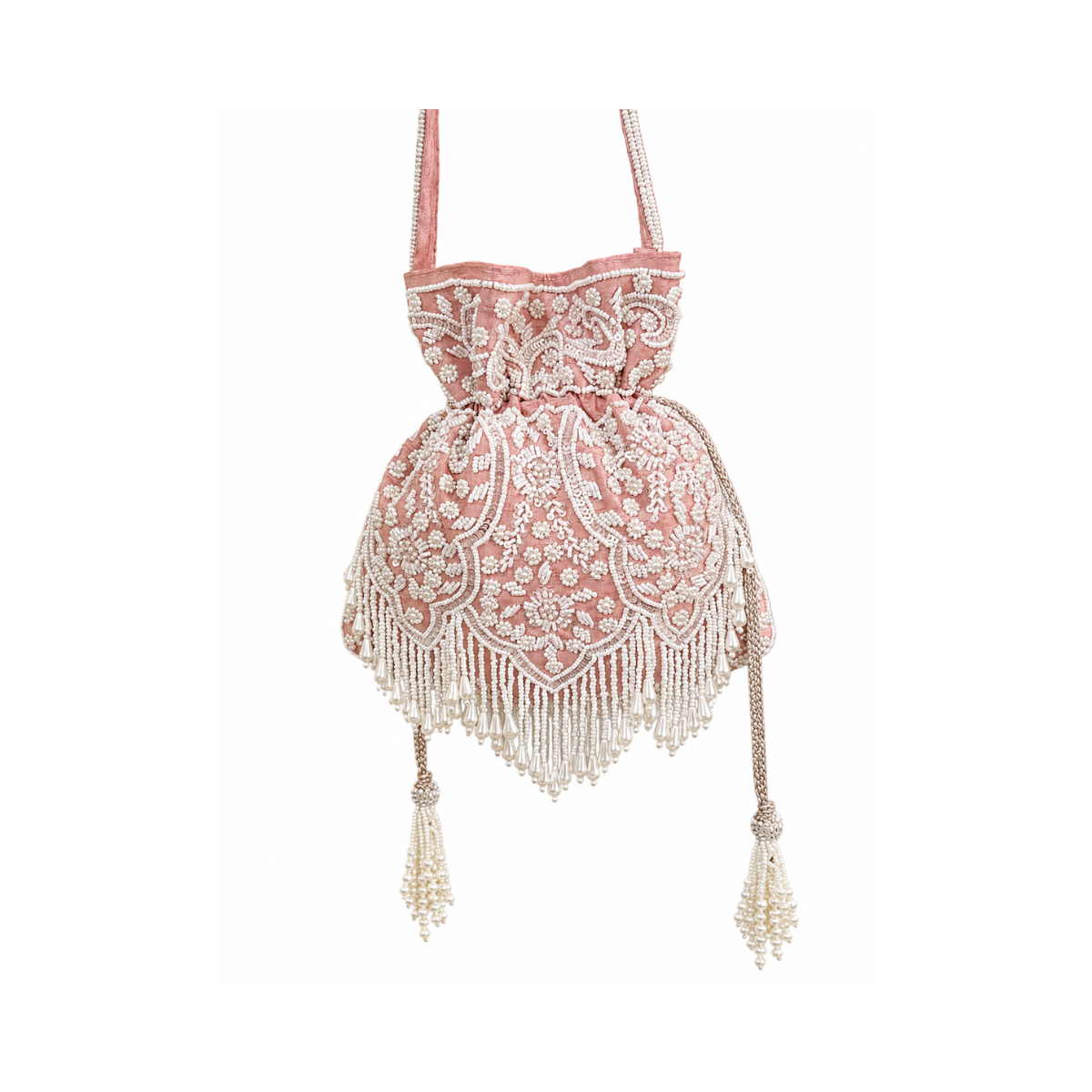 Inaya Beaded Potli (Baby Pink)