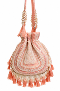 Baby Pink Bloom with Tassels Potli