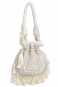 Ivory Bloom with Tassels Potli