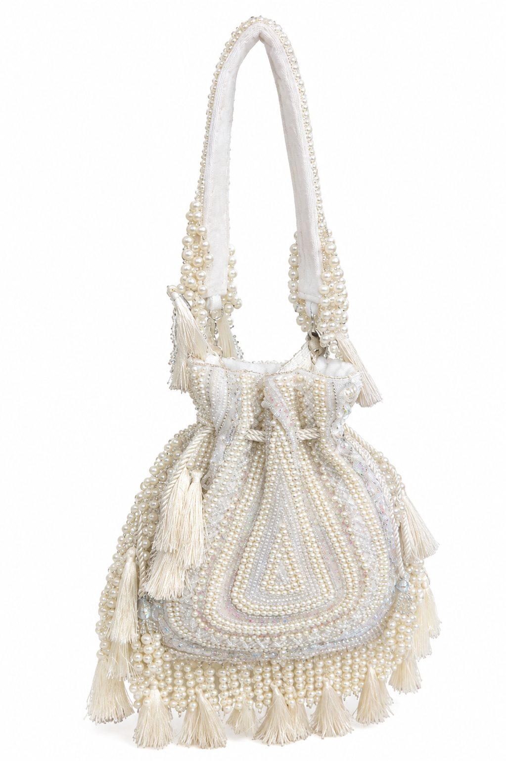 Ivory Bloom with Tassels Potli