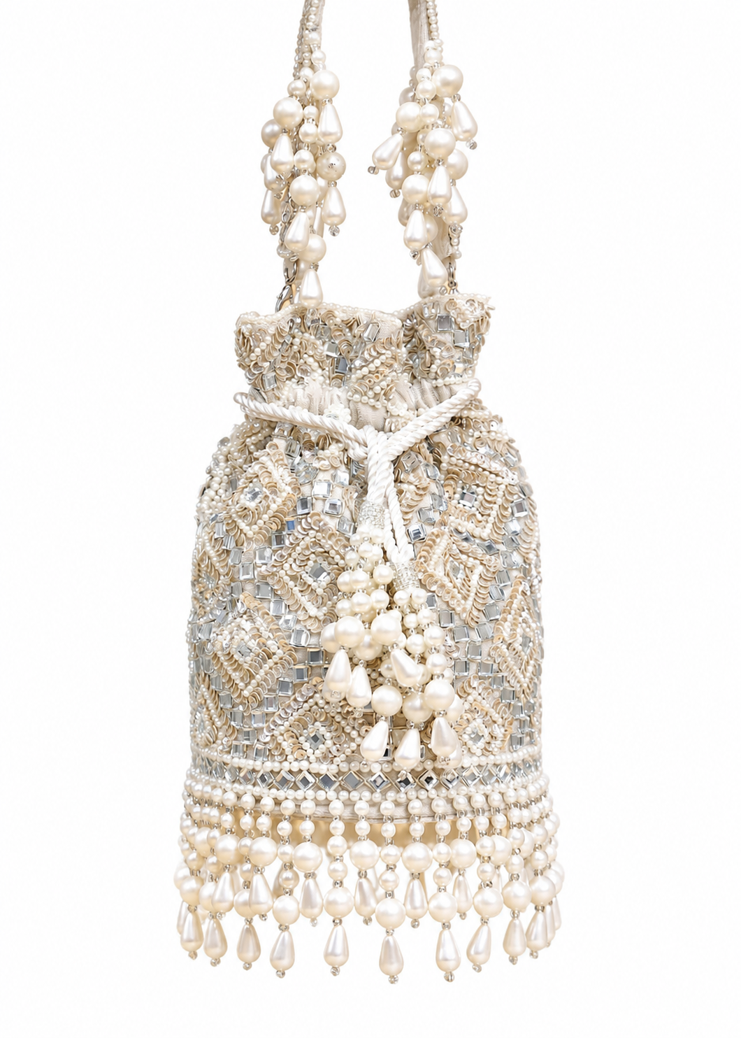 Crystal Cascade Potli (Beige)