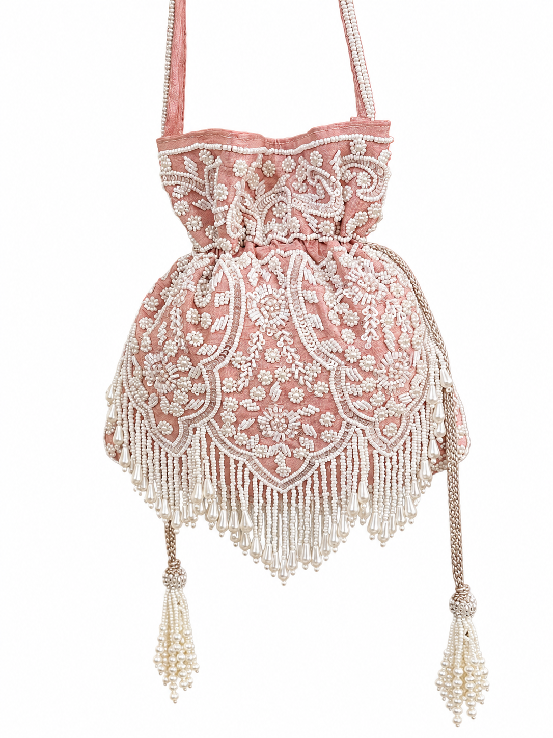 Inaya Beaded Potli (Baby Pink)
