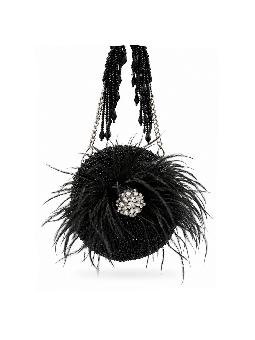 Noir Plume Feather Minaudière