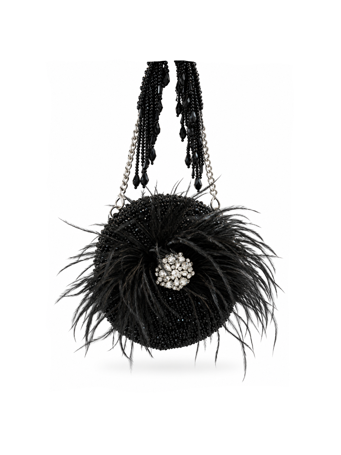 Noir Plume Feather Minaudière