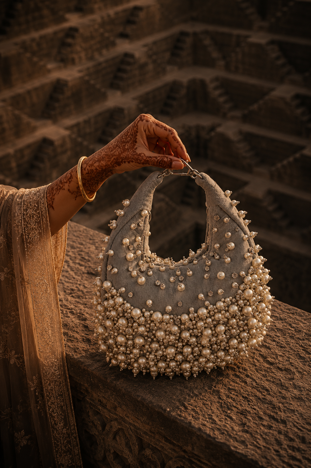 Luna Pearl Moon Bag (Grey)