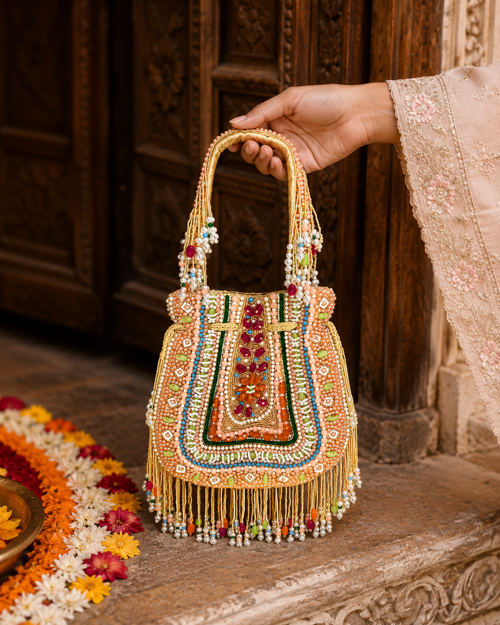Bohemian Bloom Potli