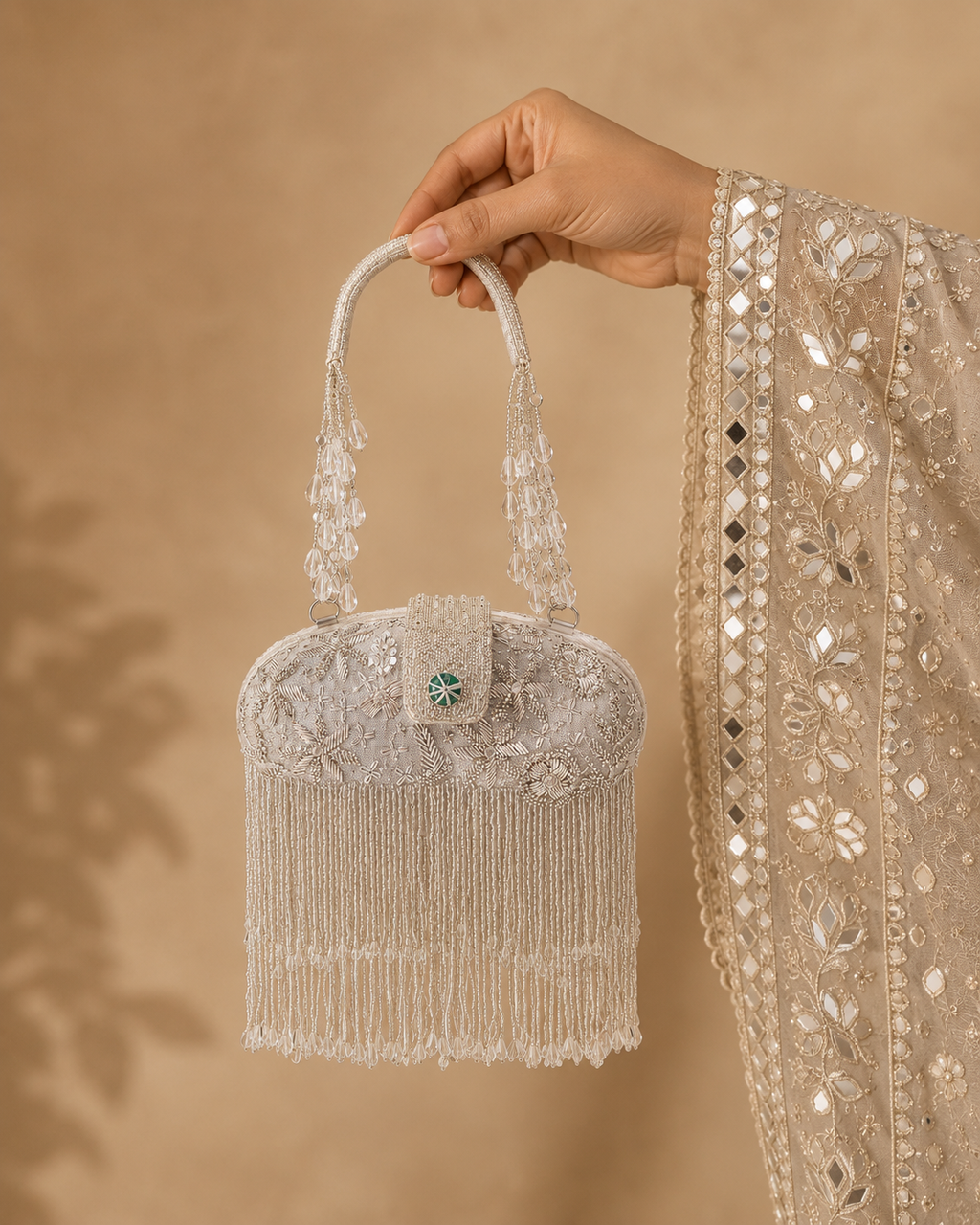 Ivory Fringe Royale Bag