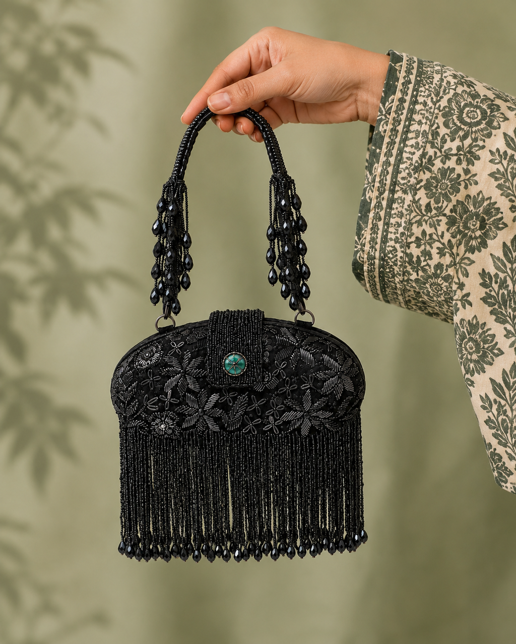 Black Fringe Royale Bag
