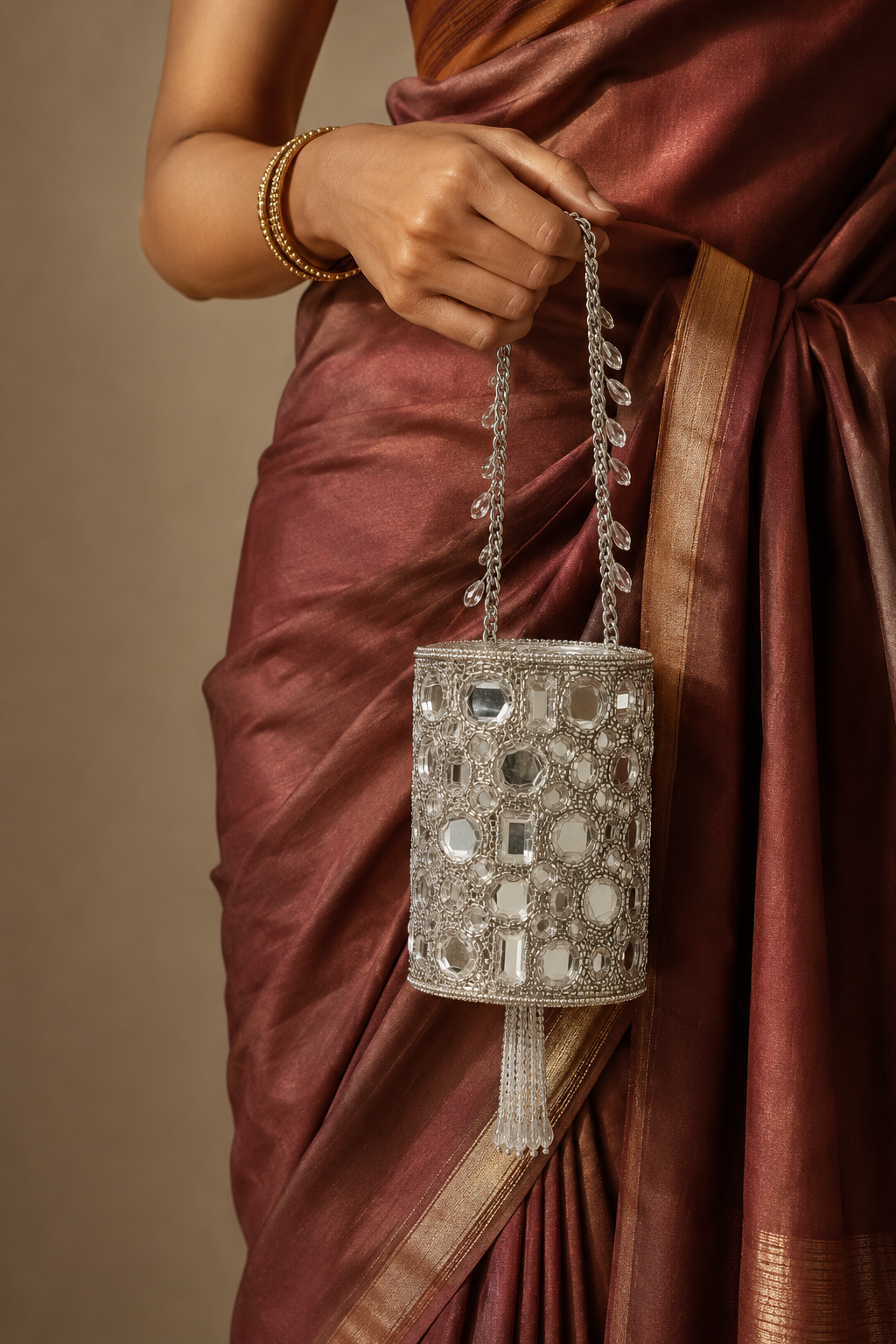 Lune Silver Mirror Potli