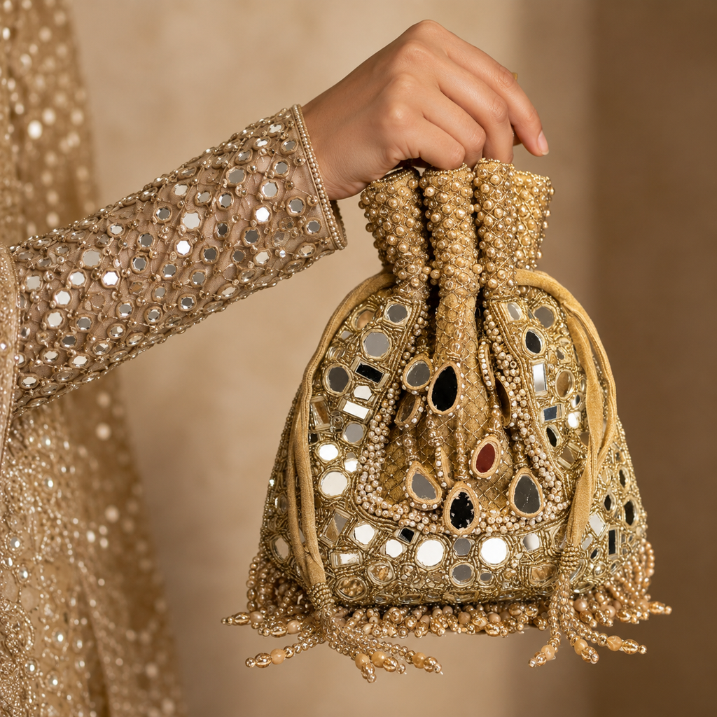 Golden Lafayette Mirror Potli