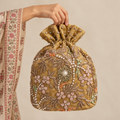 Golden Gulshan Potli Bag