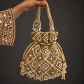 Golden Jaal Potli Bag