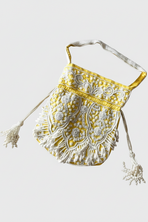 Inaya Beaded Potli (Yellow)
