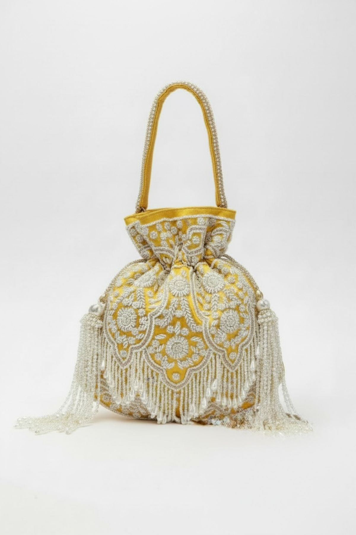 Inaya Beaded Potli (Yellow)