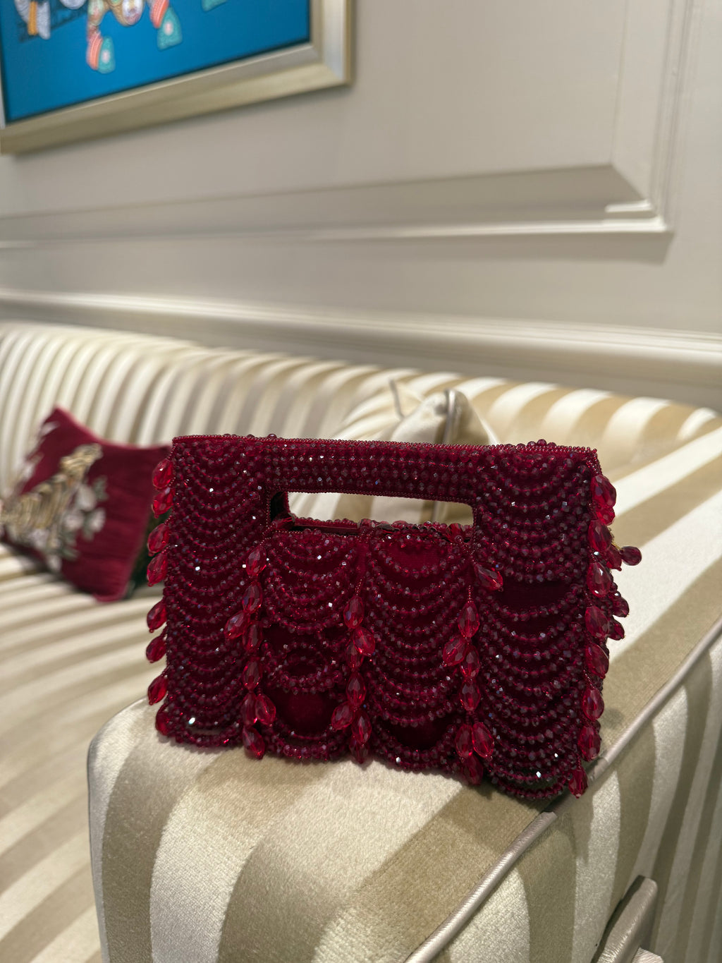 Red Beaded Le Carré