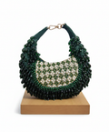 Emerald & White Moon Potli Bag