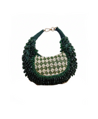 Emerald & White Moon Potli Bag